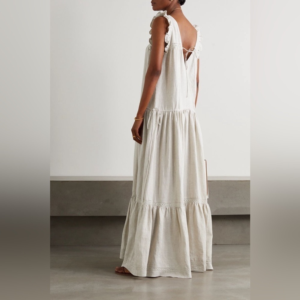 Joslin Gracie Cotton Crochet Maxi Dress Sz-US 6/AU 10 - Picture 2 of 14